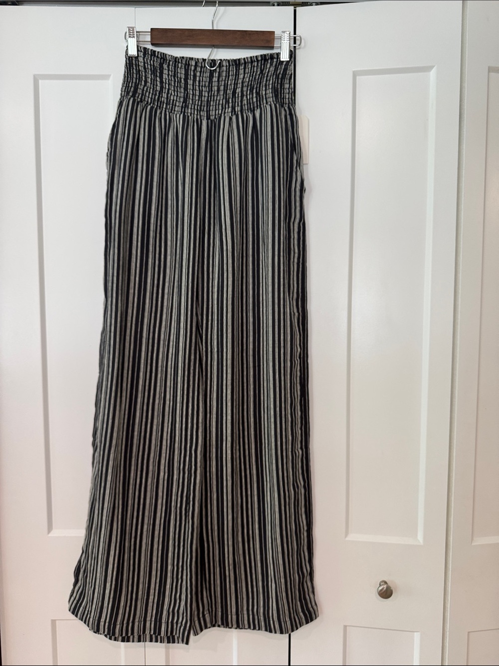Billabong Black and White Striped Wide Leg Pants